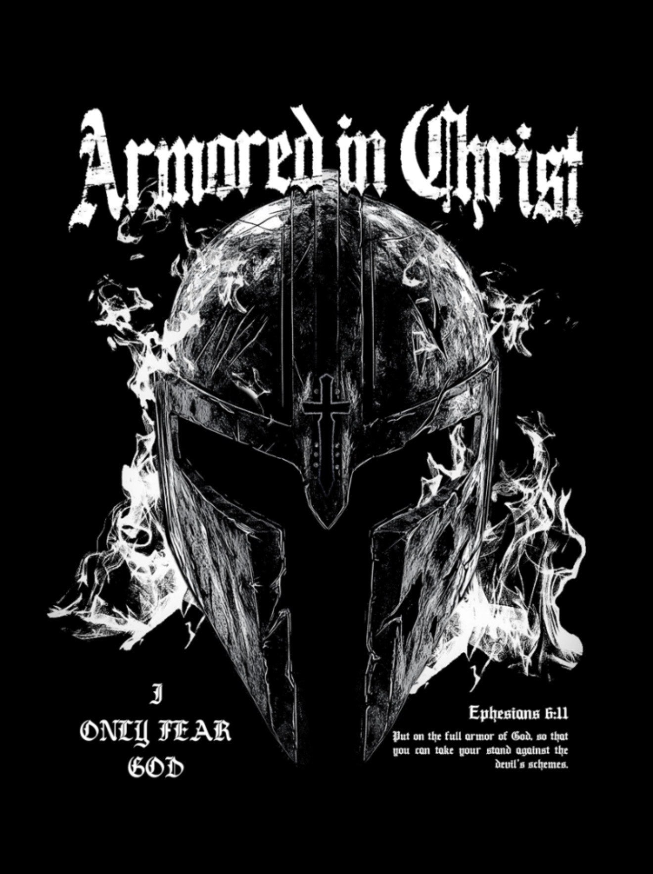 Armored in Christ Long Sleeve - Washed Black