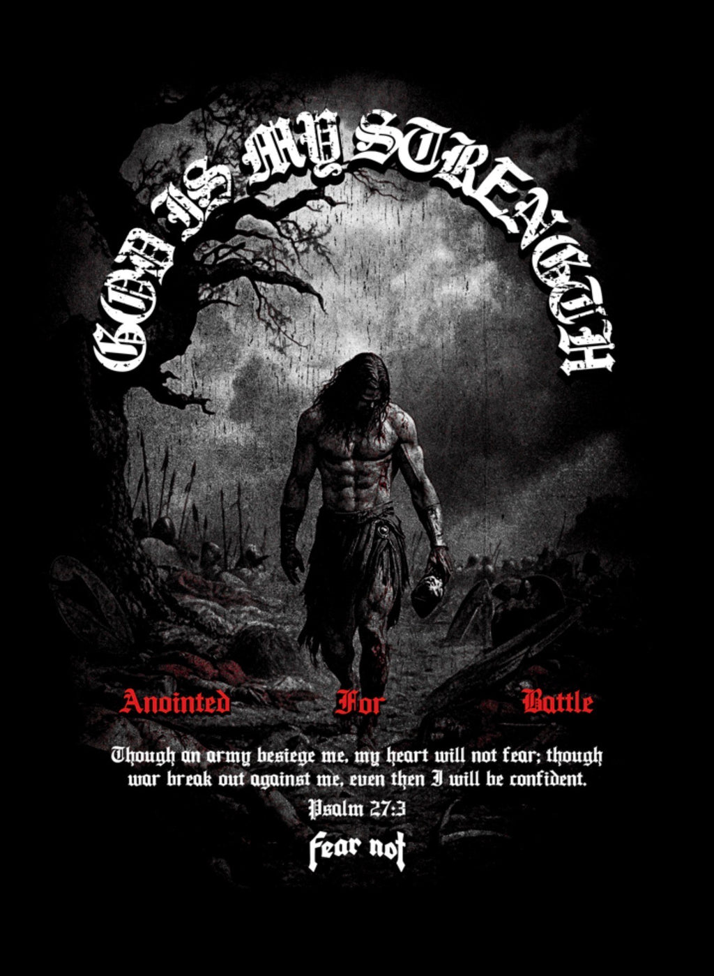 Warrior of God Tee Washed Black