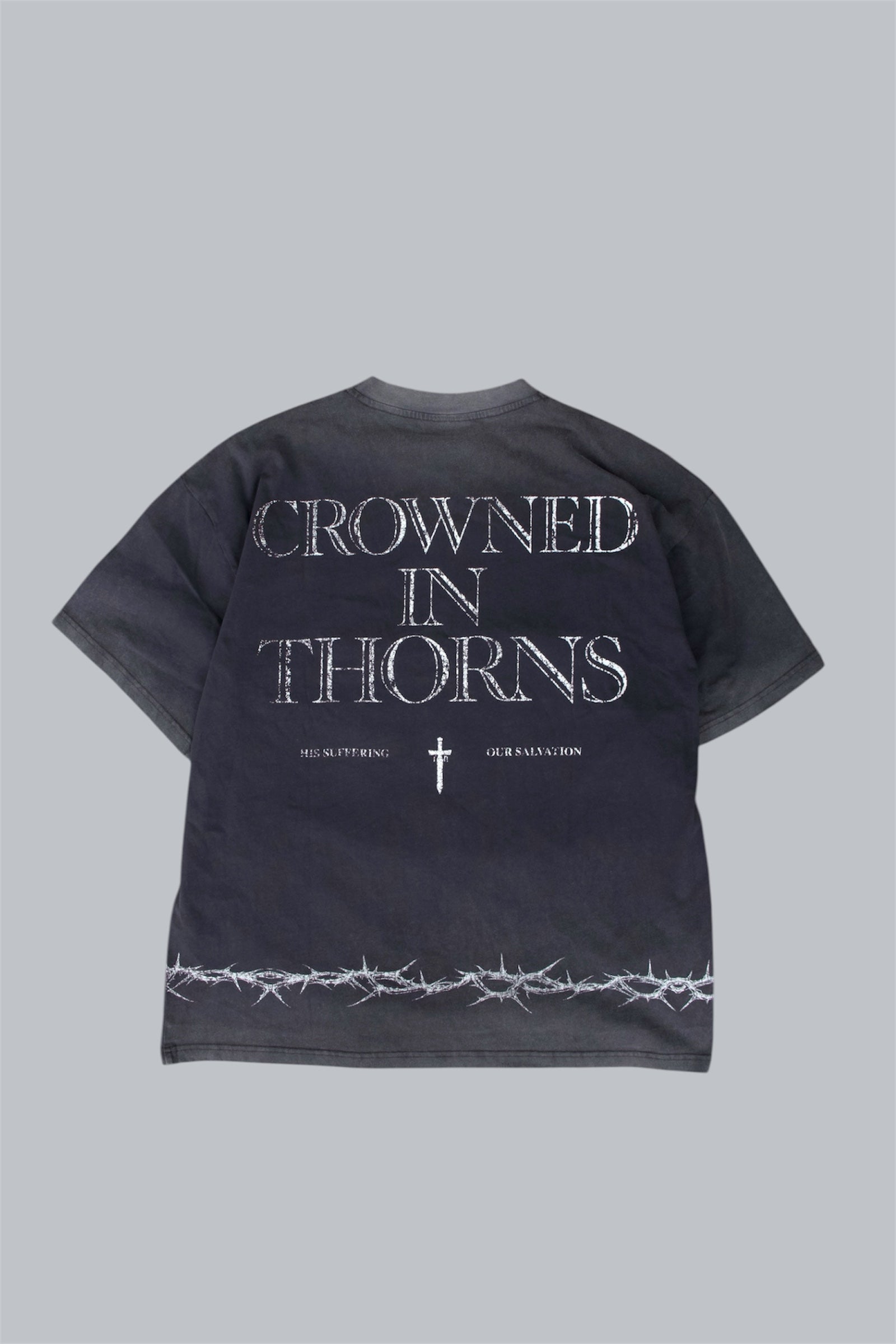 “Crowned in Thorns” tee - Space Grey