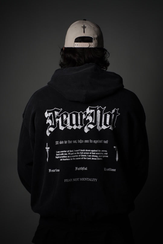 Warrior of God Zip Up Hoodie - Washed Black