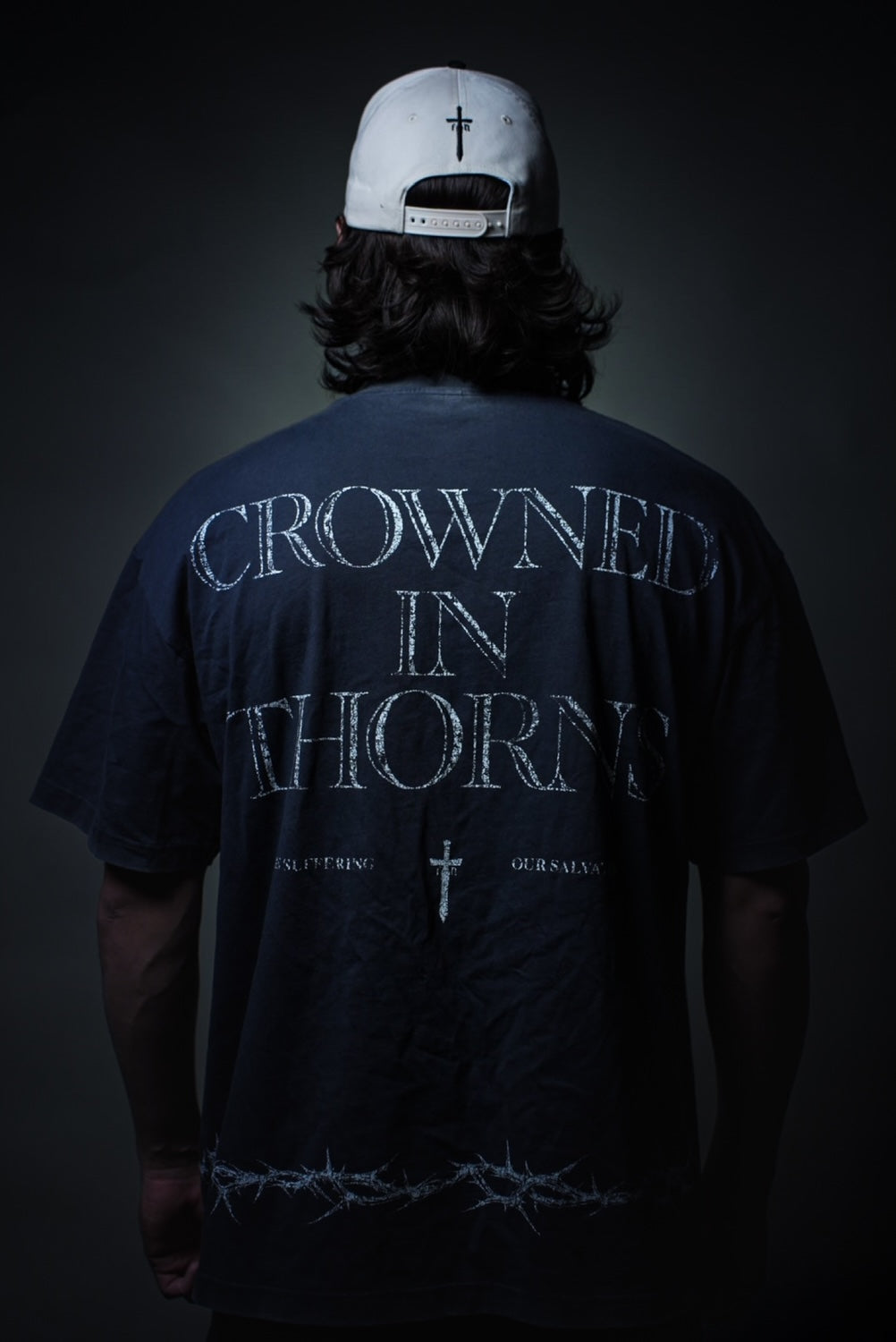 “Crowned in Thorns” tee - Space Grey