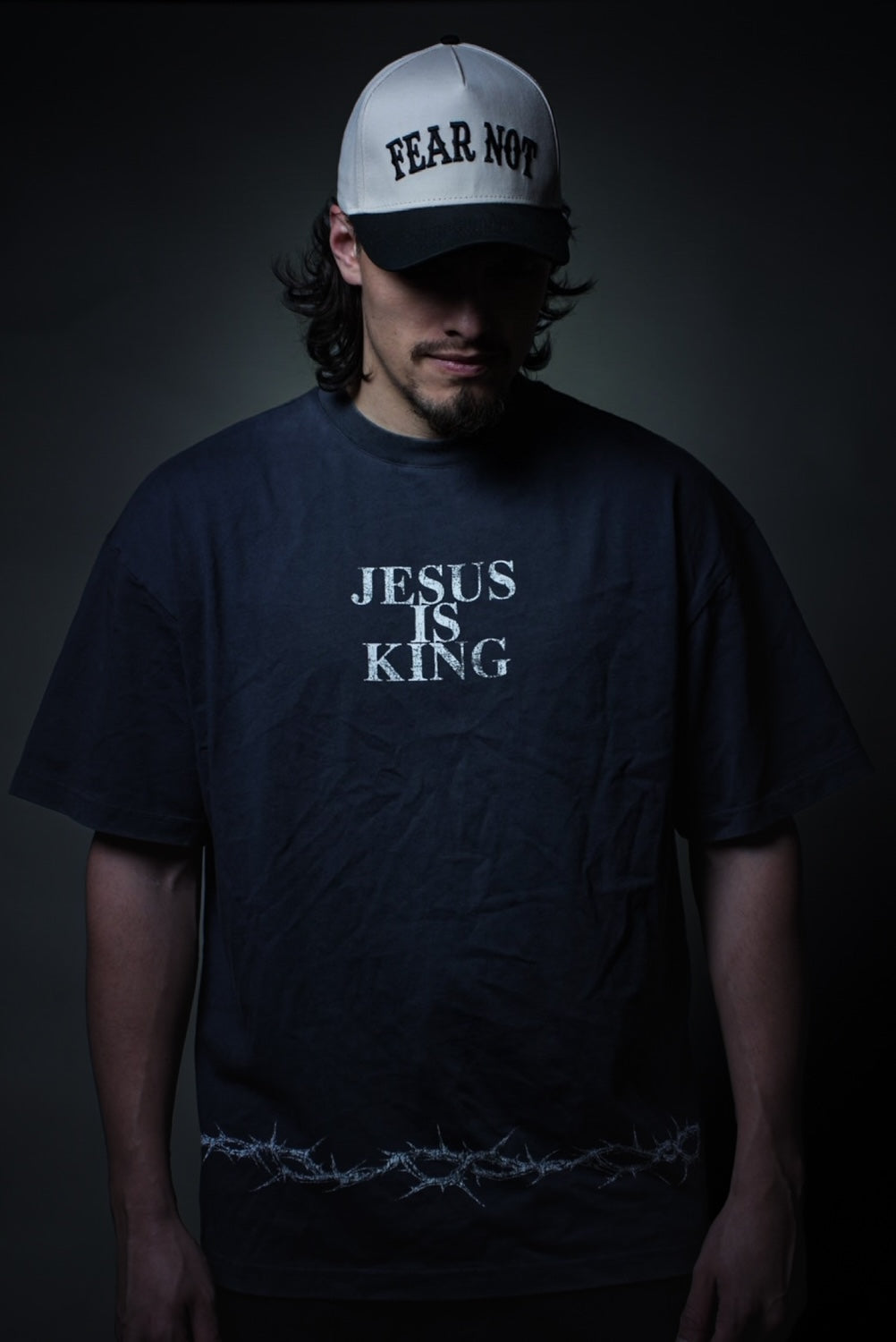“Crowned in Thorns” tee - Space Grey