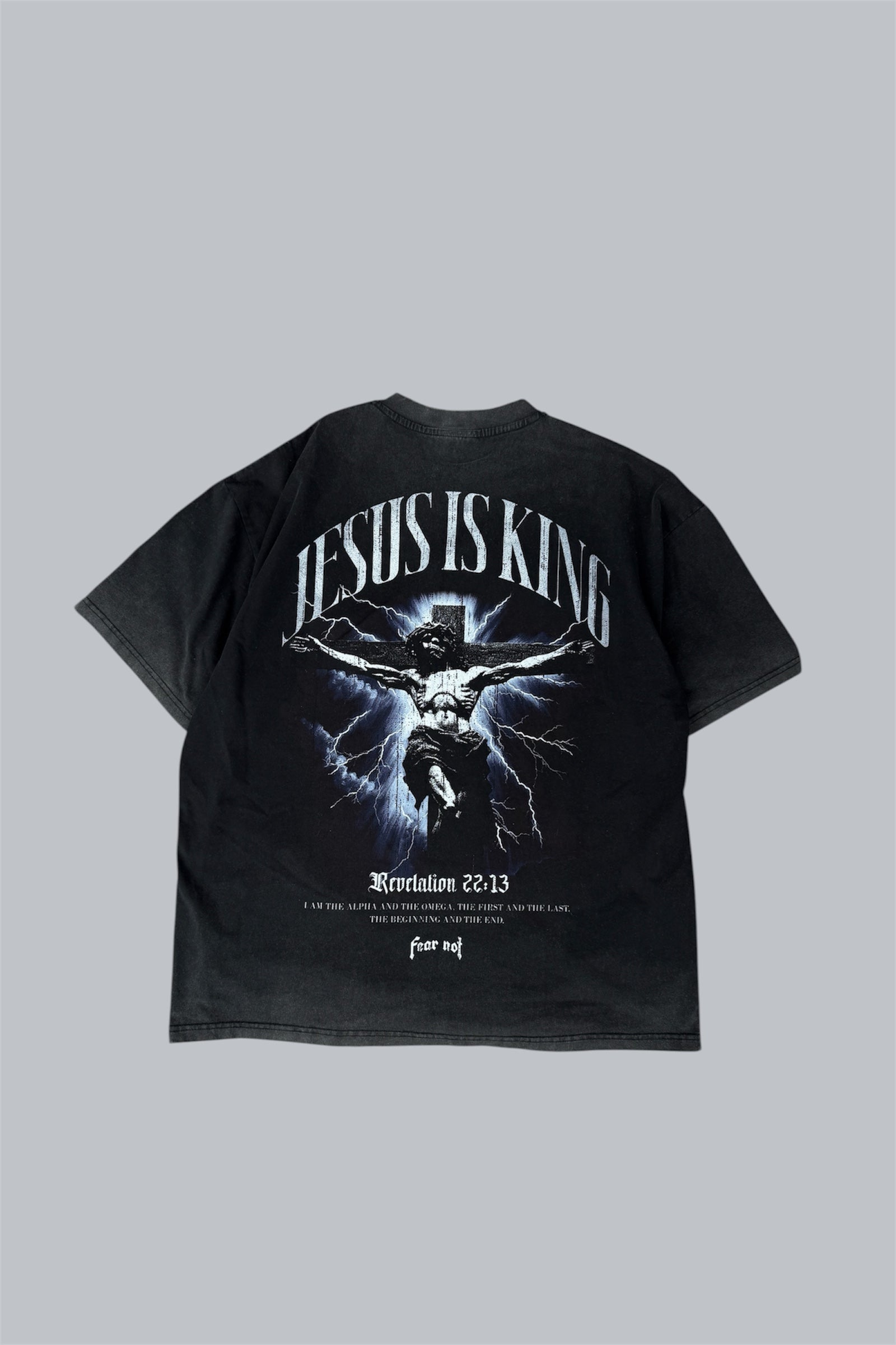 “Jesus is King” tee - Fade Black