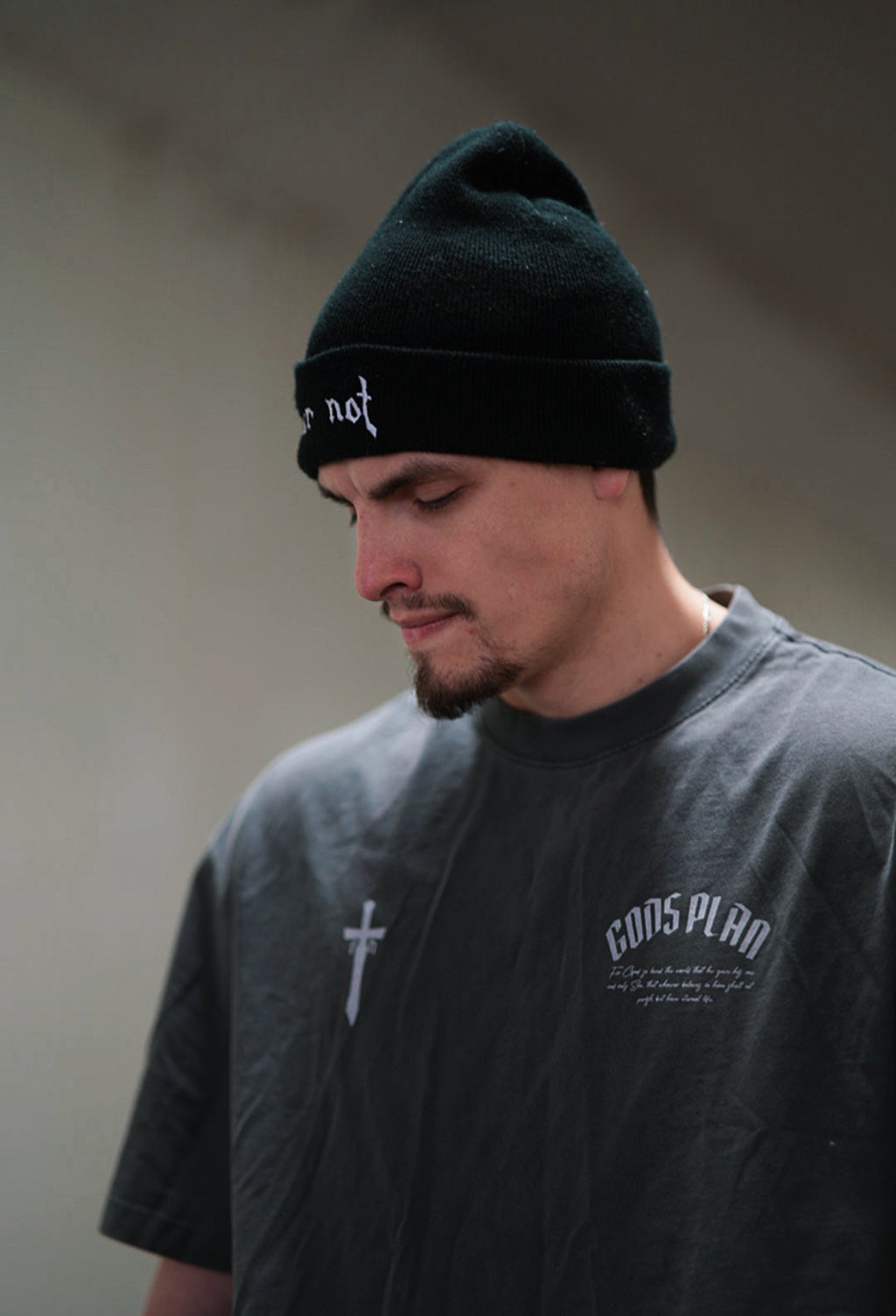 GODS PLAN "PREMIUM" TEE - STONE GRAY