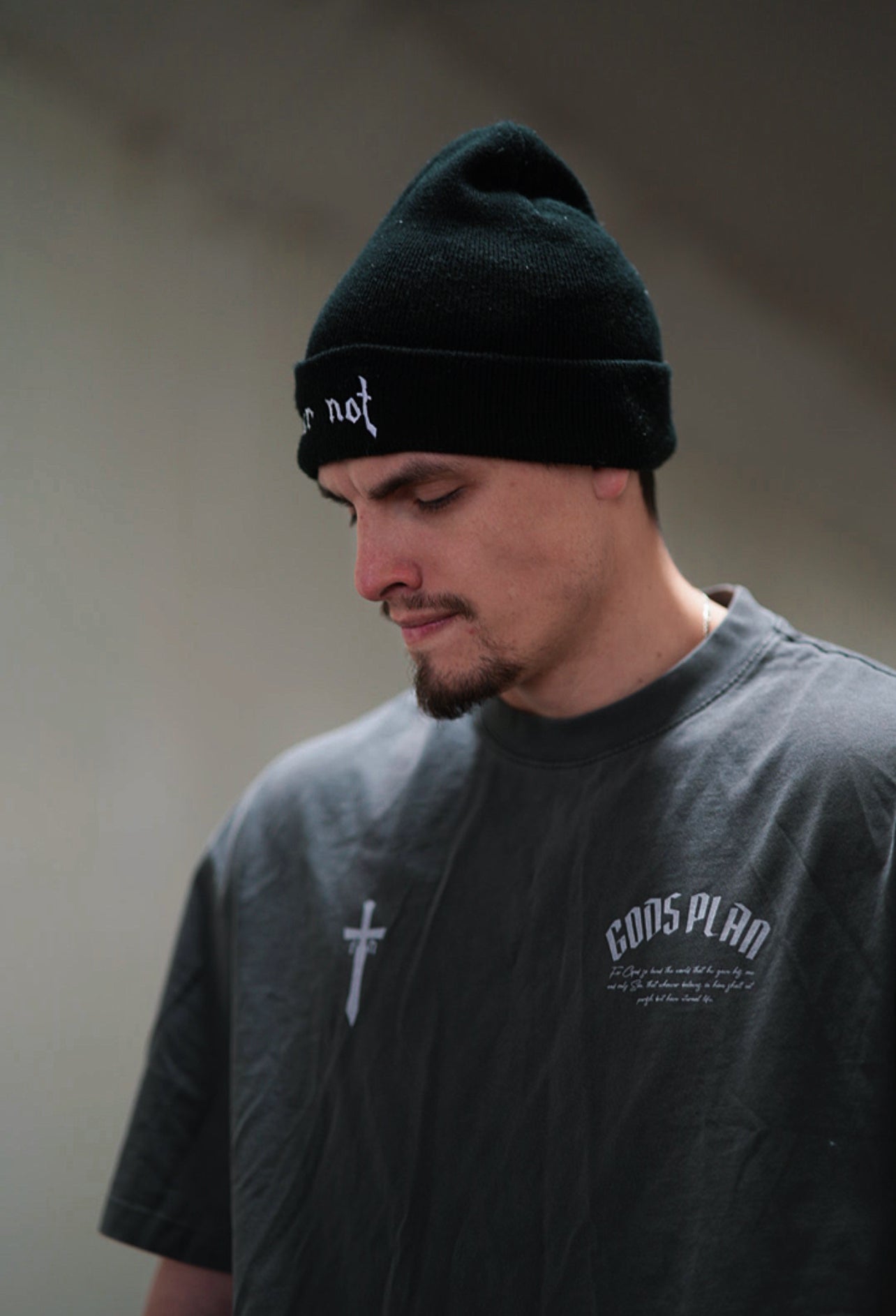 GODS PLAN "PREMIUM" TEE - STONE GRAY