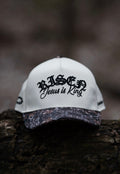RISEN - “PREMIUM” SnapBack - Cream/ Woodland Camo