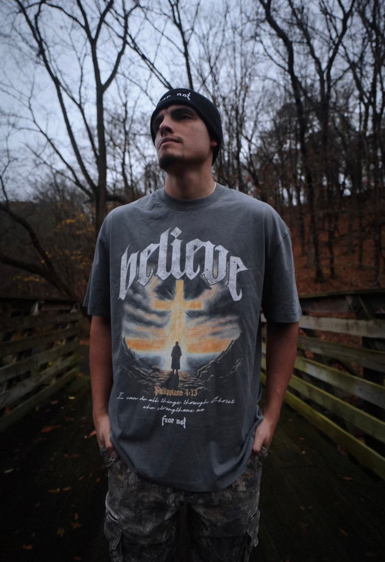 Believe "PREMIUM" Tee - Washed Grey