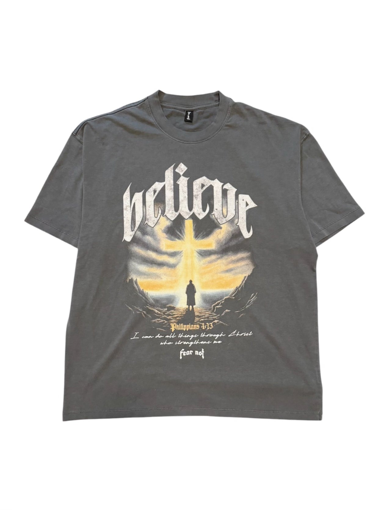 Believe "PREMIUM" Tee - Washed Grey